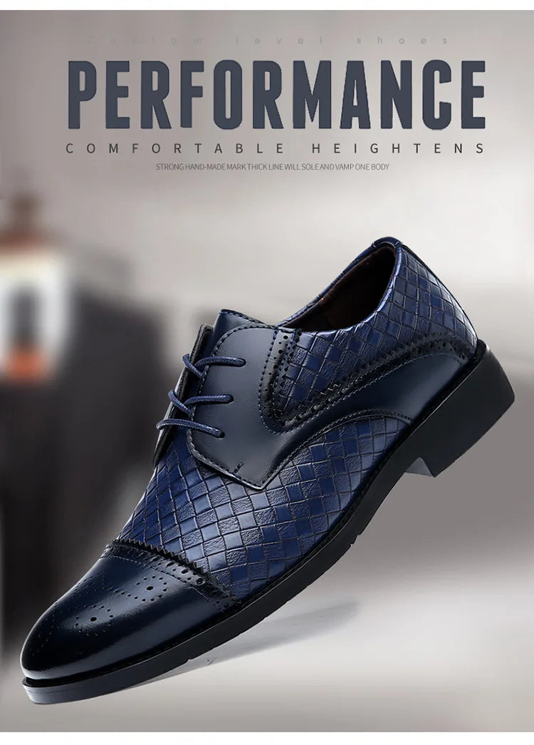 Genuine Leather Mens Dress Shoes Black Formal Social Shoe Male Business Wedding Derby for Man Luxury Italian Work Oxford Loafers - Sun Studio