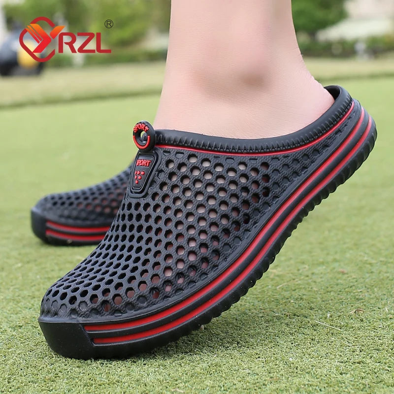 YRZL Summer Men Sandals Light EVA Men's Casual Shoes Hole Shoes Clogs Lovers Home Garden Outdoor Male Beach Flat Slippers - Sun Studio