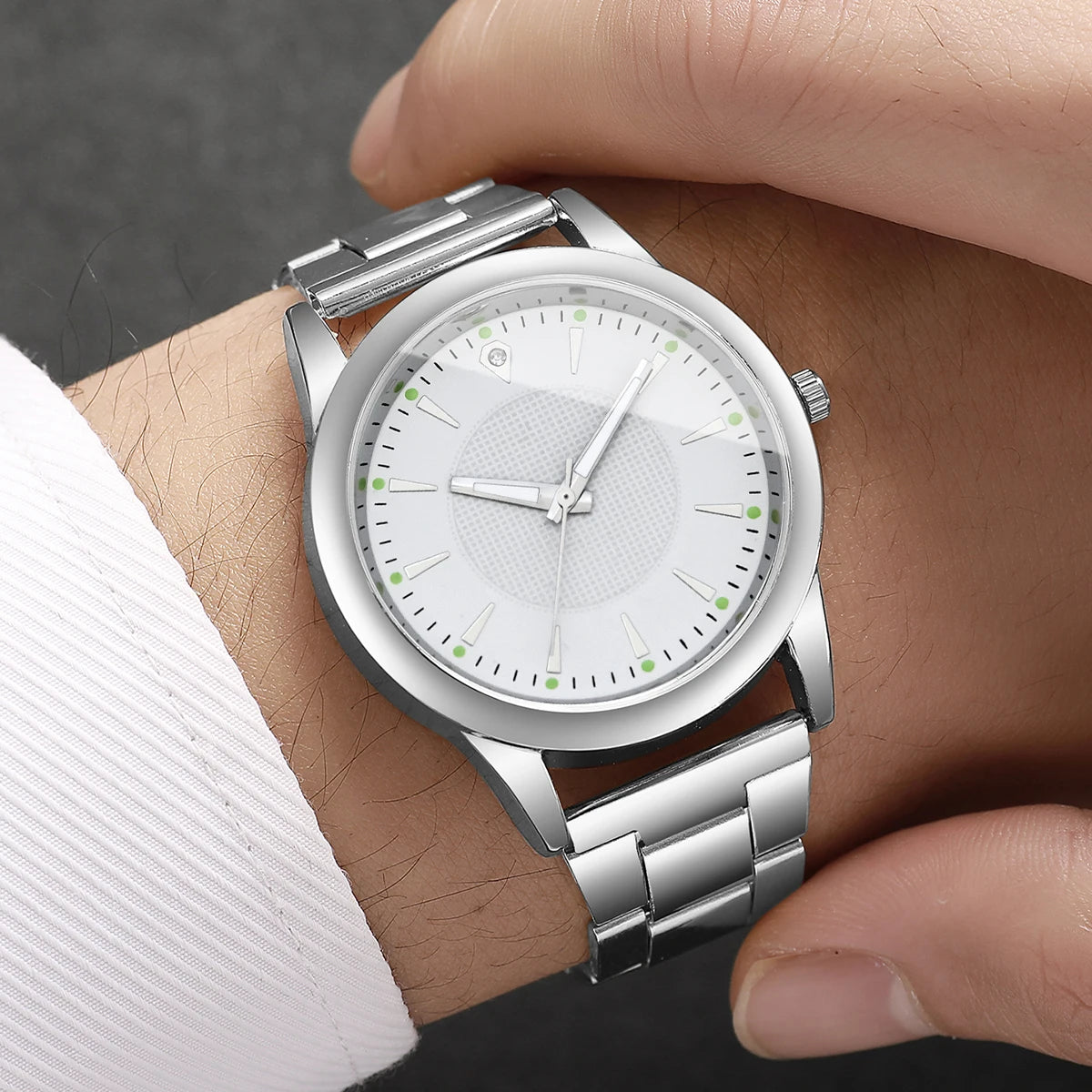 2PCS Couple's Watches Men Business Watch Fashion Analog Women Quartz Watch (Without Box) - Sun Studio