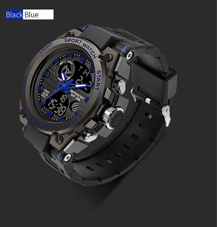 SANDA Top Luxury Watches Men Military Army Mens Watch Waterproof Sport Wristwatch Dual Display Watch Male Relogio Masculino - Sun Studio