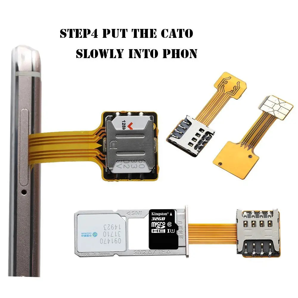 Universal TF Hybrid Sim Slot Dual SIM Card Adapter For DIY Micro SD Extender Nano Cato Android Phone All Dual SIM mobile phone - Sun Studio