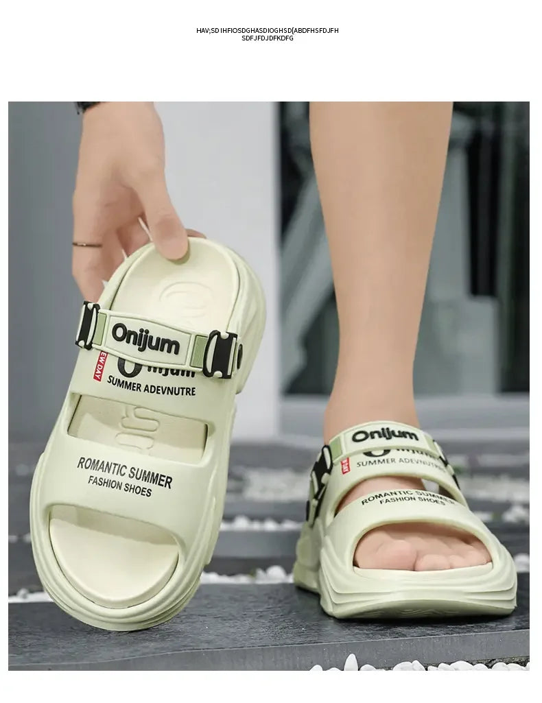 Men Summer Comfortable Beach Sandals Male Outdoor Flip Flops Thick Soft Clogs Casual Man Water Garden Shoes Women Beach Slippers - Sun Studio