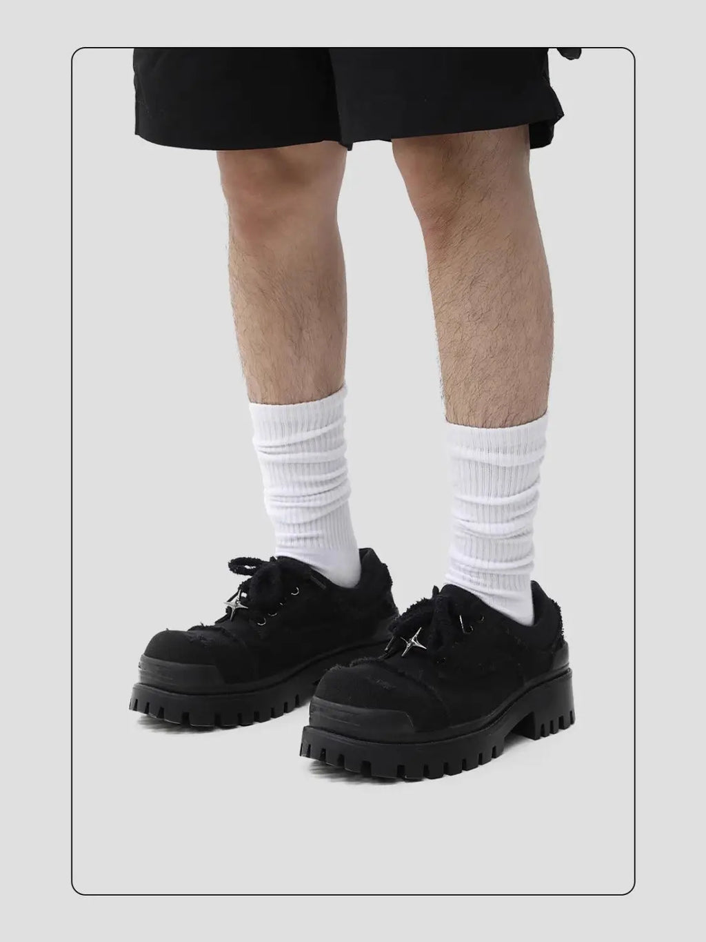 Men's British Style Derby Models Increase in Height Thick Soles Big Heads Commuting Denim Destruction Wind Tooling Casual Shoes - Sun Studio