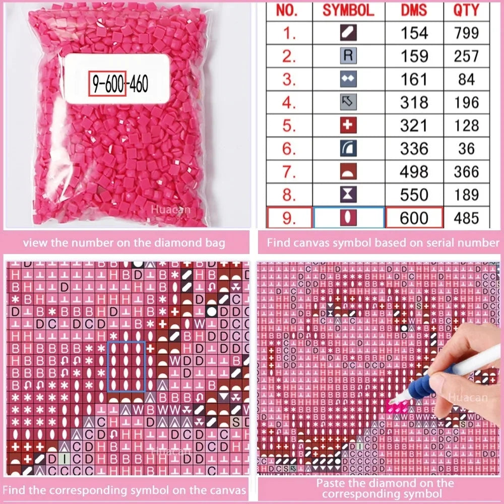 Huacan 5D DIY Diamond Painting Cartoon Diamond Embroidery Clown Cross Stitch Kit Rhinestone Pictures Home Decor - Sun Studio
