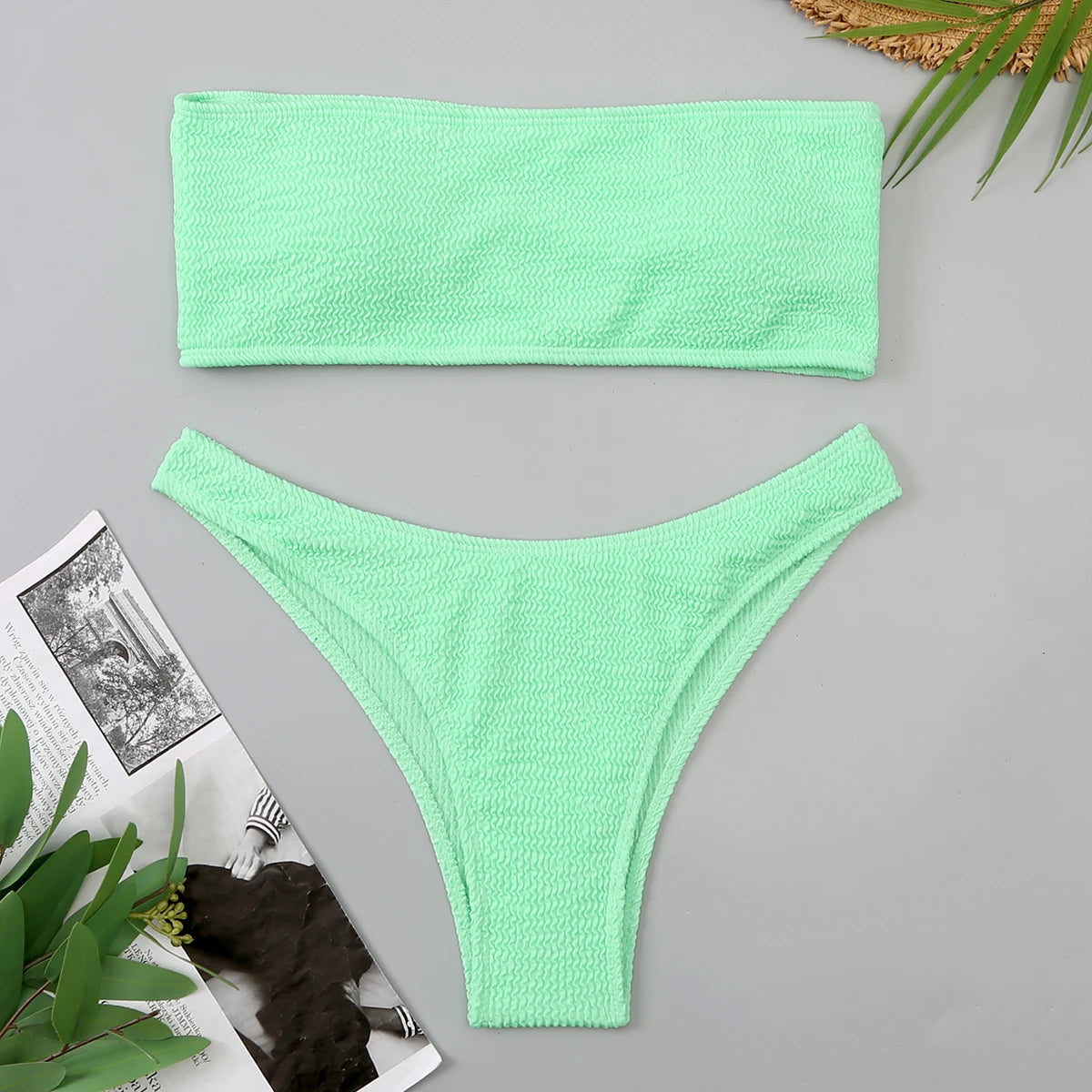 Velvet Bikinis 2025 Women Brazilian Bandeau Swimsuit Solid Sexy Swimwear Female Beachwear Bathers Bathing Swimming Swim Suit - Sun Studio