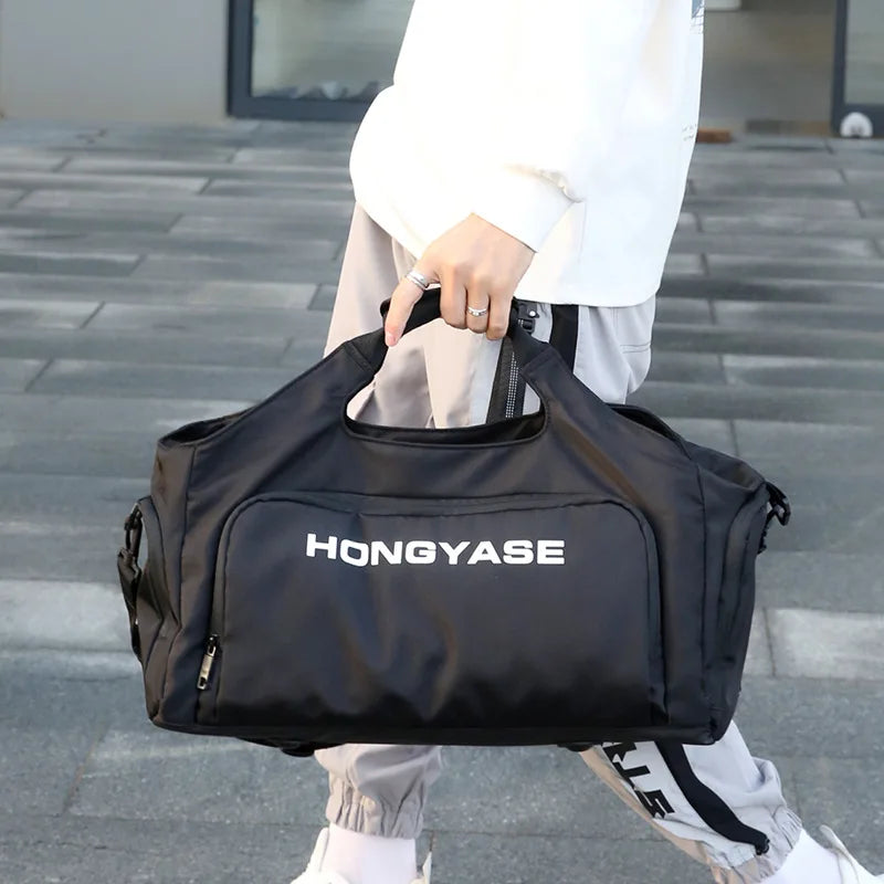 Gym Sports Bag for Men Travel Fitness Duffle Shoe Pocket Luggage Duffel Waterproof Tote Handbags Weekend Shoulder Outdoors Bag - Sun Studio