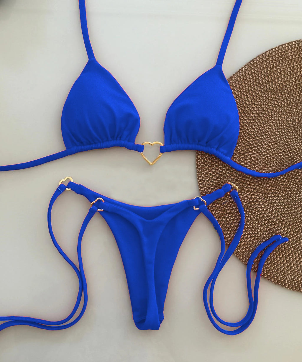 2024 New Sexy Low Waisted Bikini Set Swimsuit Female Swimwear Women Solid Red Strappy Beachwear Bathing Suits Brazilian biquini - Sun Studio