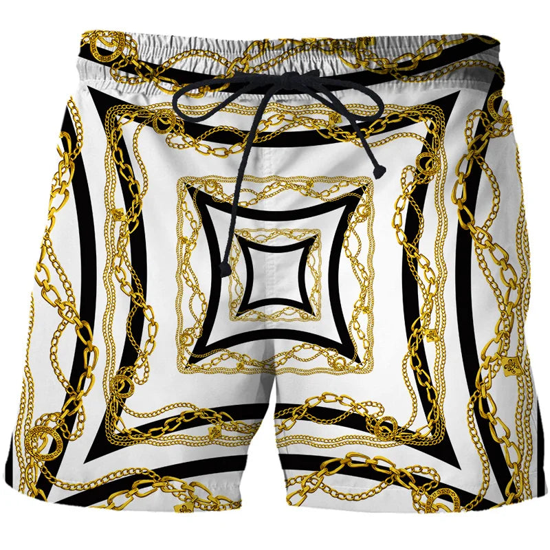 3D Printing Luxury Beach Shorts Pants Men Hawaii Vacation Essentials Swim Trunks Casual Gym Surf Swimsuit Kids Board Ice - Sun Studio