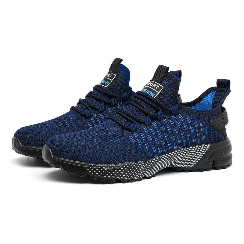 Sports Shoes for Men Breathable Mesh for Summer Youth Running Sports Leisure Flat Bottomed Fashionable Casual Lace Up Sneakers - Sun Studio