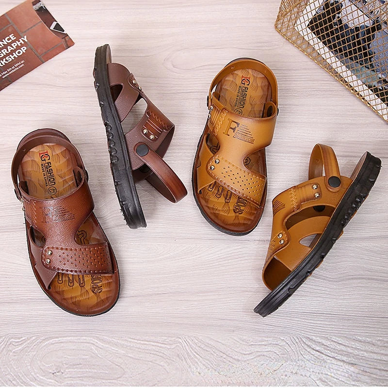 Men's Beach Open Toe Shoes Sandals High Quality Non-slip Men Slippers Breathable Two Uses Male Footwear Mens Summer Outdoor Shoe - Sun Studio