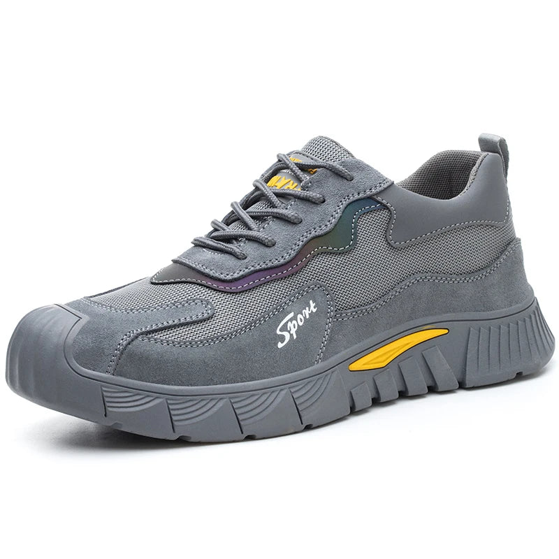 Mens Work leather Boot Safety Shoes Steel Toe Cap Puncture-Proof Work Sneakers Indestructible Work Shoes Men Shoes male kevlar - Sun Studio