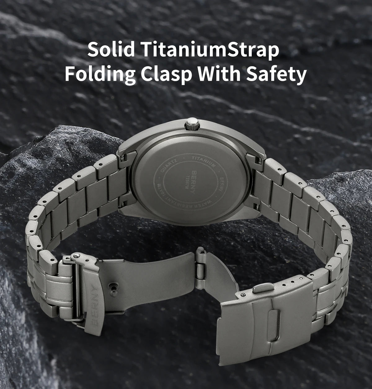 BERNY Titanium Watch for Men Supper Light Weight Wristwatch Super Luminous Sapphire 10ATM Waterproof Sport Field Quartz Watches - Sun Studio