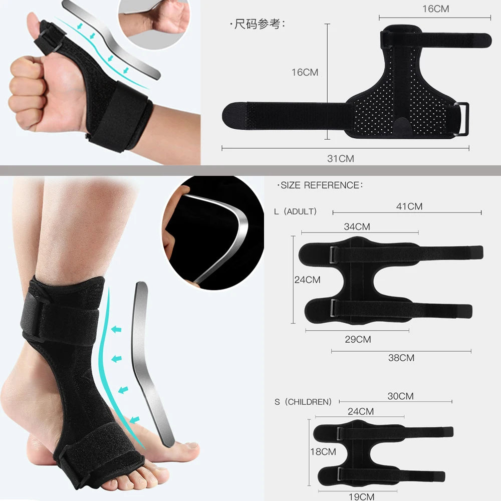 Adjustable Foot Guard Protector Ankle Support Strap Brace Ankle Sprain Orthosis Stabilizer Plantar Fasciitis Aluminum Support - Sun Studio