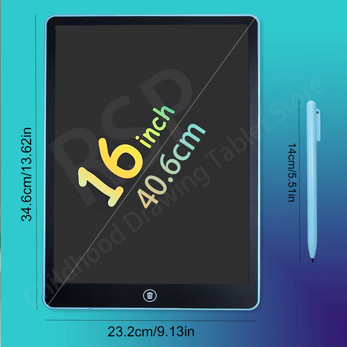 16/12/10/8.5/8.2/6.5/4.5inch LCD graphic tablet,color drawing tablet,3 4 5 6 7 8years kids birthday gifts/Christmas/travel toys - Sun Studio