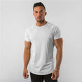 Gym T-shirt Men Short sleeve Cotton T-shirt Casual blank Slim t shirt Male Fitness Bodybuilding Workout Tee Tops Summer clothing - Sun Studio