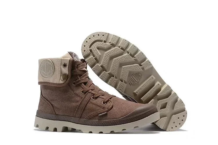 PALLADIUM Pallabrouse Dunkelbraune Sneakers Herren/Damen Hochschaft Army Freizeit Stiefeletten Canvas Lässige Schuhe Rutschfeste Schuhe 36-45