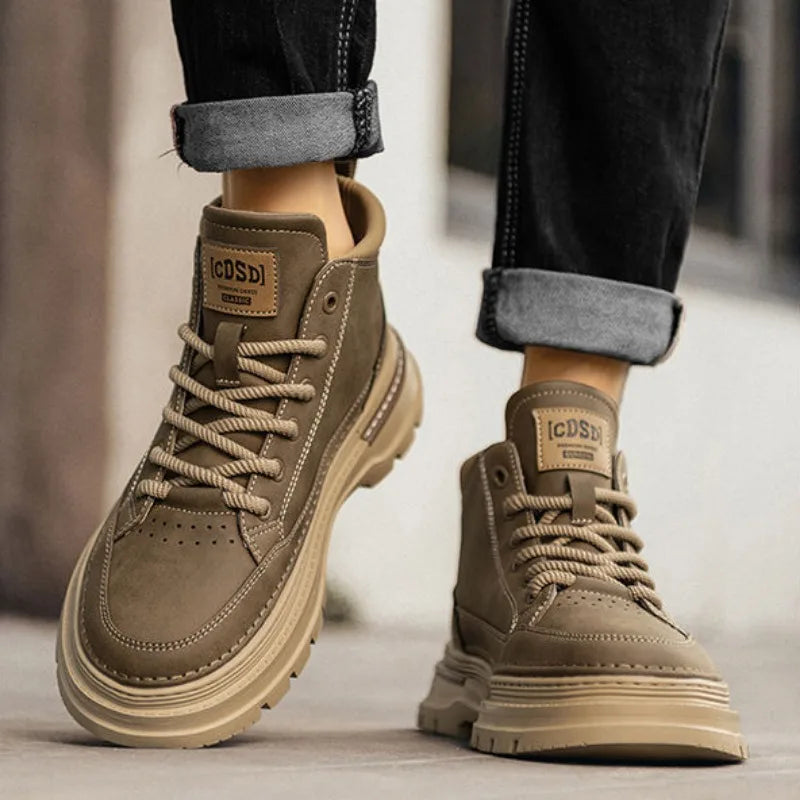 Winter New Man Shoes Classic Men Retro Ankle Boots Fashion Waterproof No-slip High-top Casual Shoe Work&Safty Boots Botas Hombre - Sun Studio
