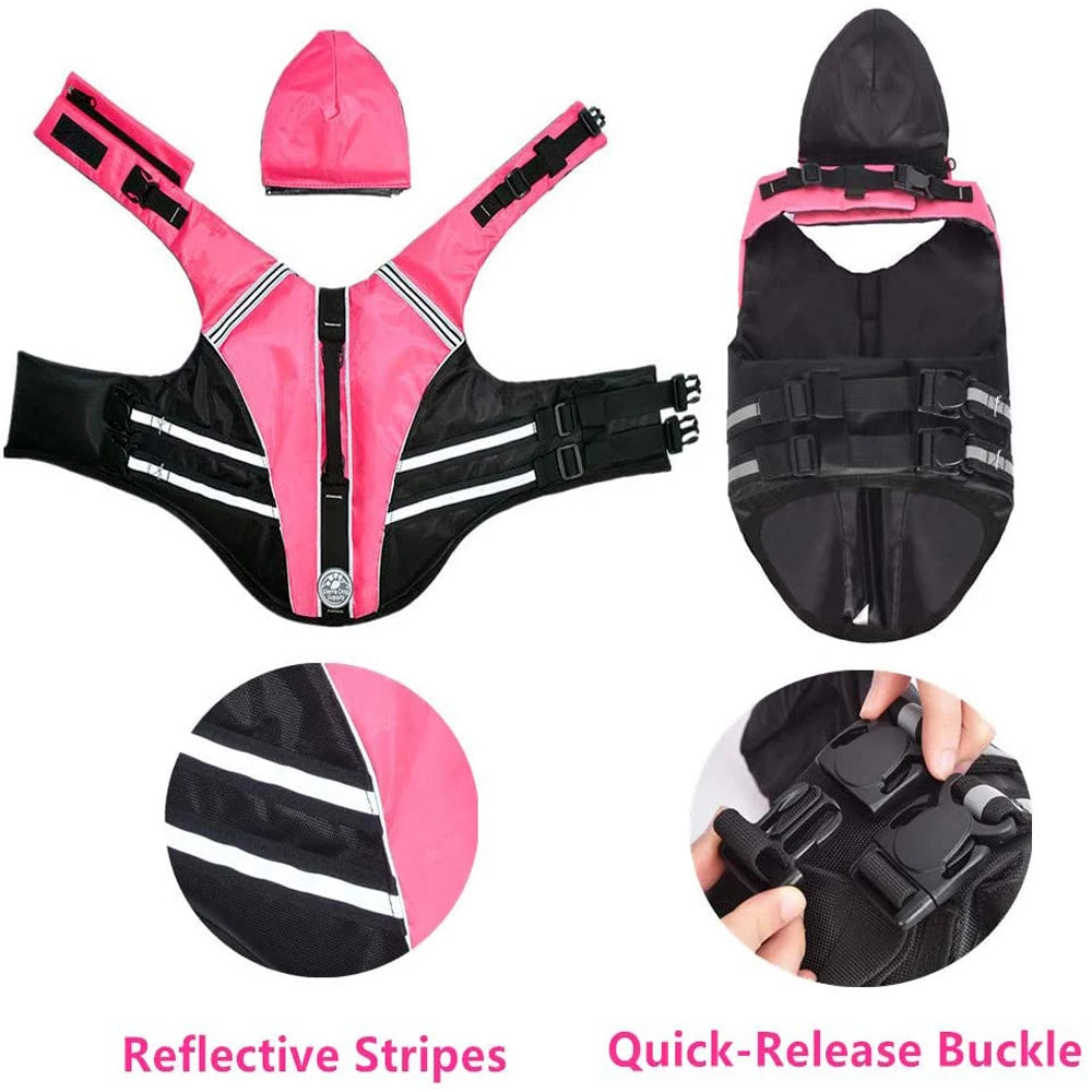 Reflective Dog Life Jacket Vest Removable Neck Float High Buoyancy Dogs Swimming Clothes, Pet Safety Swimsuit for Dog Cat - Sun Studio