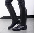Herren Britische Ehrenwache Motorrad Reiten Reiter Herren Stiefel Knielang Freizeit Reißverschluss Cowboy Leder Bühnenstiefel Größe 37 46