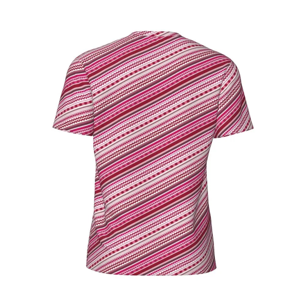 Gym T Shirt For Mens Retro Dots And Stripes T Shirts Fashion Blue Line Design Summer Tees O Neck Basic Graphic Clothes Plus Size - Sun Studio