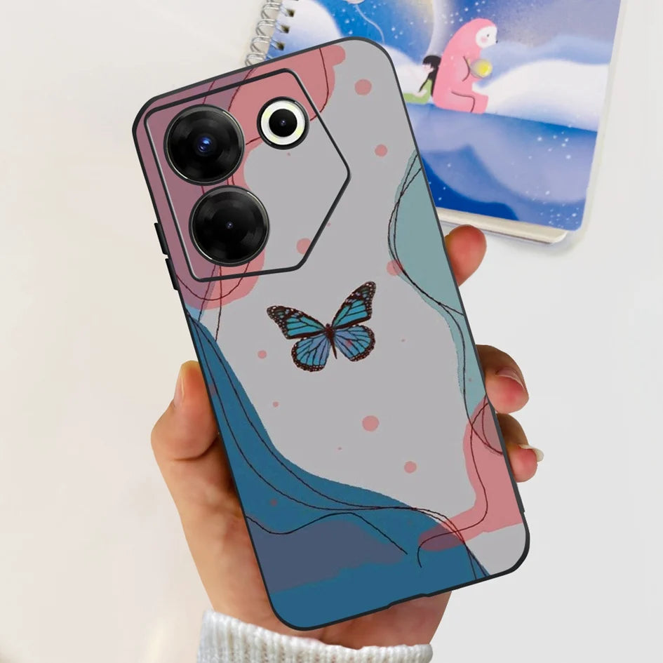 For Tecno Camon 20 Pro 5G Case 2023 Cute Love Heart Football Slim Cover Soft Silicone Funda For Tecno Camon20 Pro 5G CK8n Bumper