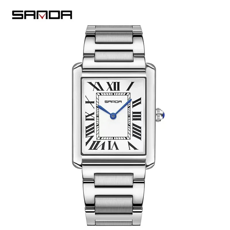 SANDA 9031/1108 Luxus Paar Quarz Uhren für Männer & Frauen, Wasserdichte Sport Lässige Uhr, Kratzfestes Lederarmband