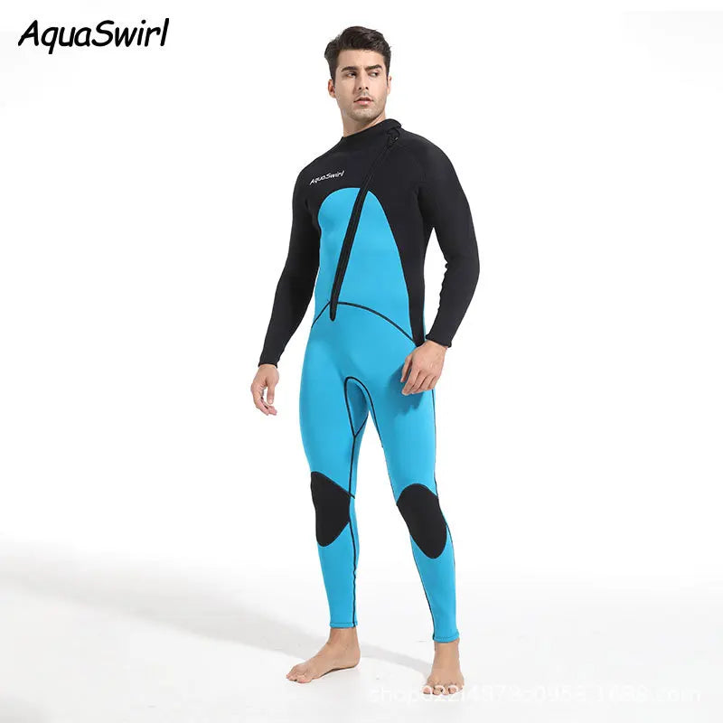 3mm Men's Scuba Dive Suit Neoprene Swimsuit Front Zip Wetsuit Keep Warm Diving Surfing Snorkeling Kayaking Full Body Swimwear - Sun Studio