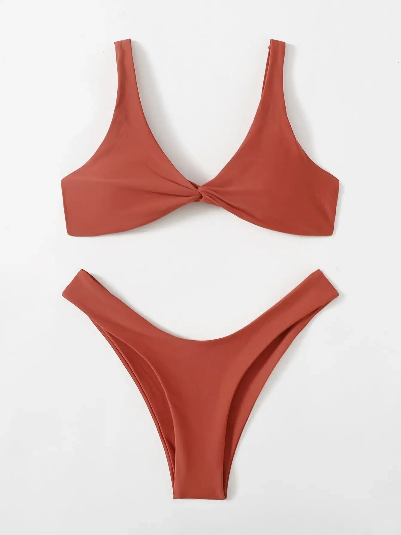 Tie-Detail Sexy Bikini Set Padded Push-Up Bra High-Leg Bandage Brazilian Swimsuit for Women Women's Swimwear Bikini - Sun Studio