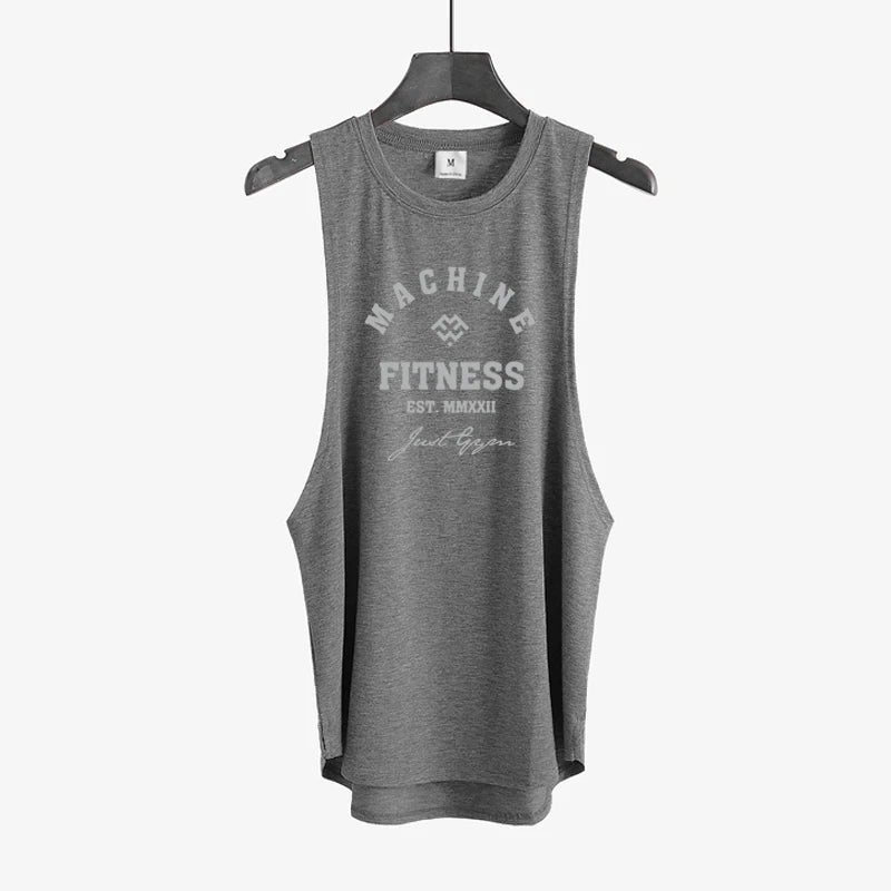 Gym Bodybuilding Workout Fitness T-Shirts Mens Casual Sport Sleeveless Singlets Summer Running Cotton Breathable Loose Tank Tops - Sun Studio