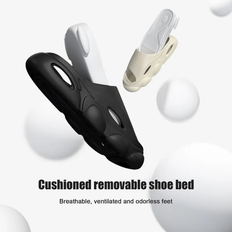 Shevalues Men Summer Slippers New Thick Sole EVA Sandals Indoor Non-slip Unisex Bathromm Slides Casual Platform House Slippers - Sun Studio