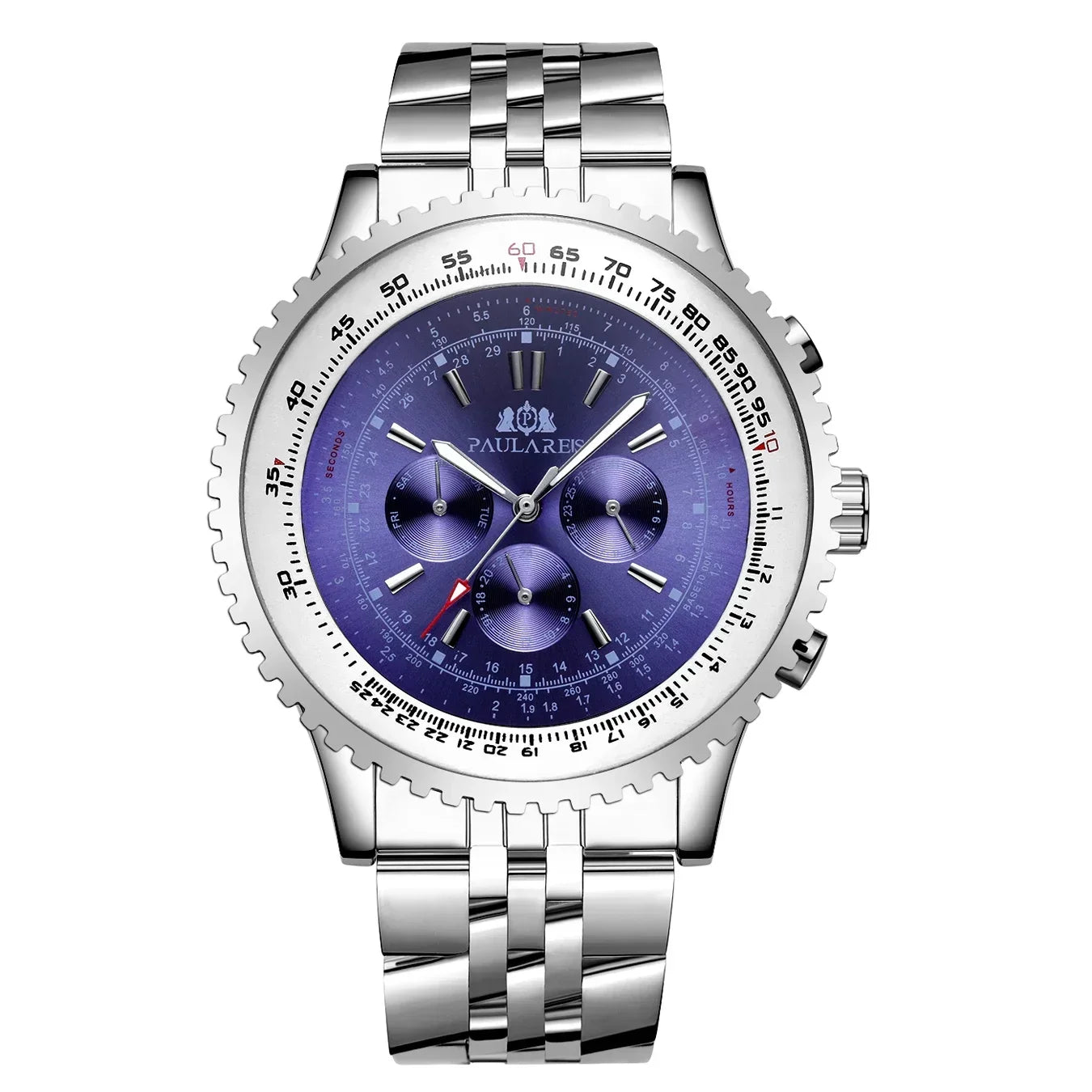 Automatic Mens Watch Mechanical Self Wind Movement Stainless Steel Fashion Sports Blue Black Big 50mm Classic Fashion Watches - Sun Studio
