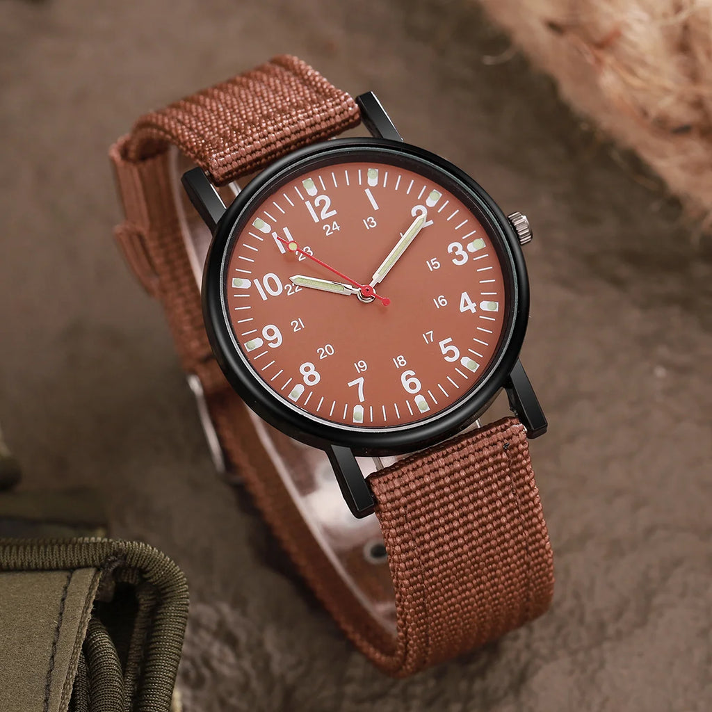 5 pieces/set of sports watches, single nylon strap, outdoor quartz watch, men's watch - Sun Studio