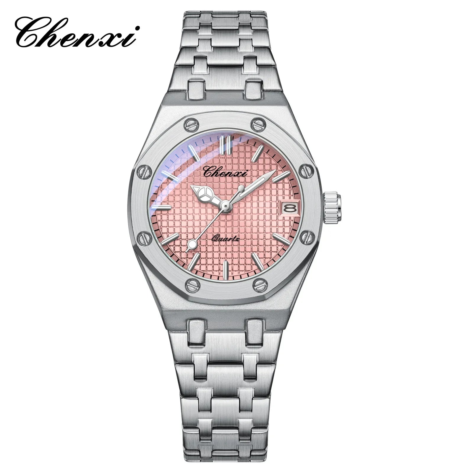 Luxury Women Watches Silver Steel Simple Casual Business Dress Watches for Women Top Brand Waterproof 3bar Calendar Gift Clock - Sun Studio