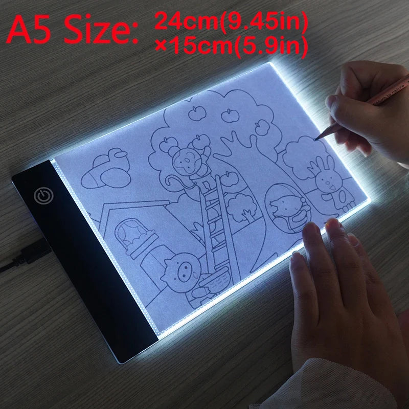 A2/A3/A4/A5 LED Light Pad for Diamond Painting Kits, USB Powered Adjustable Brightness Diamond Art Light Board with Accessorie - Sun Studio