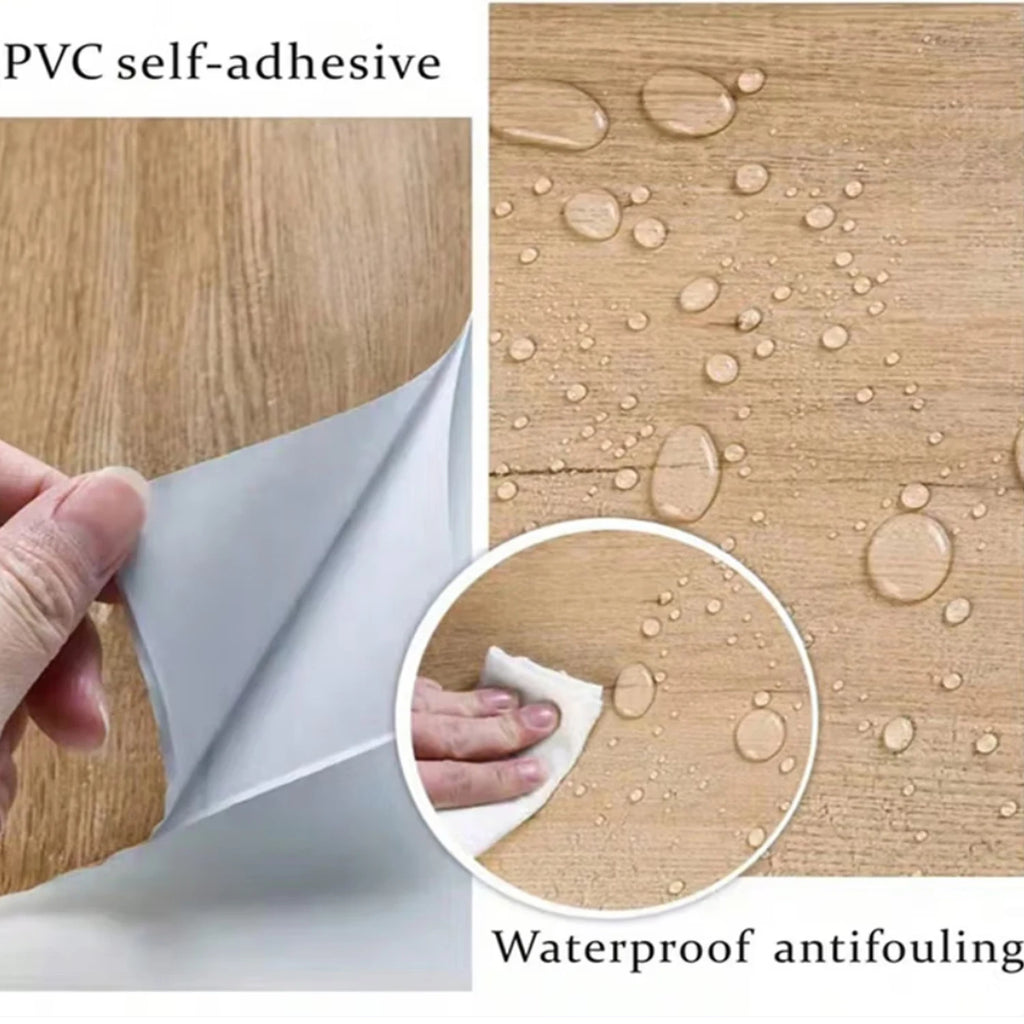 Wood Grain DIY Sticker PVC Self Adhesive Waterproof Wallpapers Renovation Furnitures Wall Stickers Home Decor Sticky Paper Decal - Sun Studio