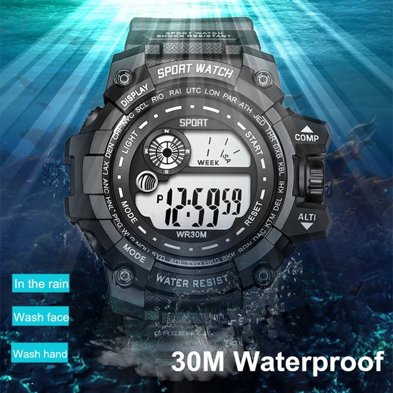 New Men LED Digital Watches Luminous Fashion Sport Waterproof Watches For Man Date Army Military Clock Relogio Masculino - Sun Studio