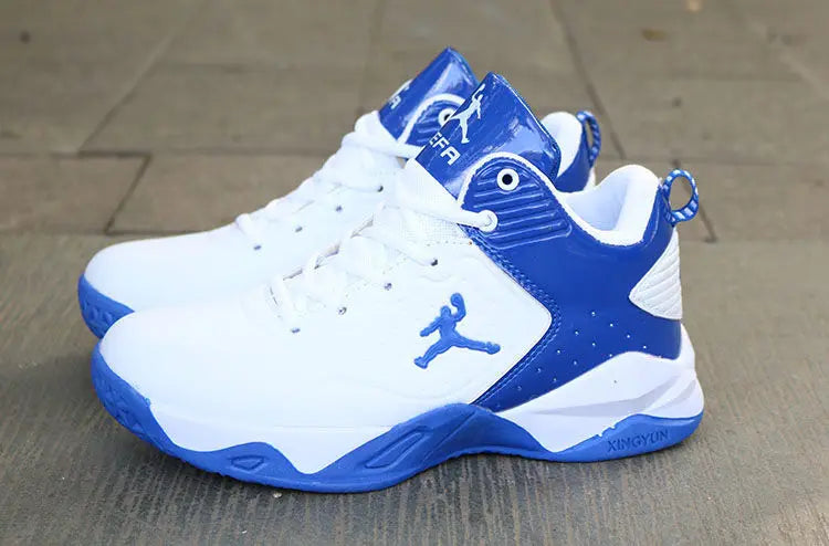 Brand Professional Men's White Red Blue Basketball Shoes Basketball Sneakers Anti-skid High-top Couple Man Basketball Boots - Sun Studio