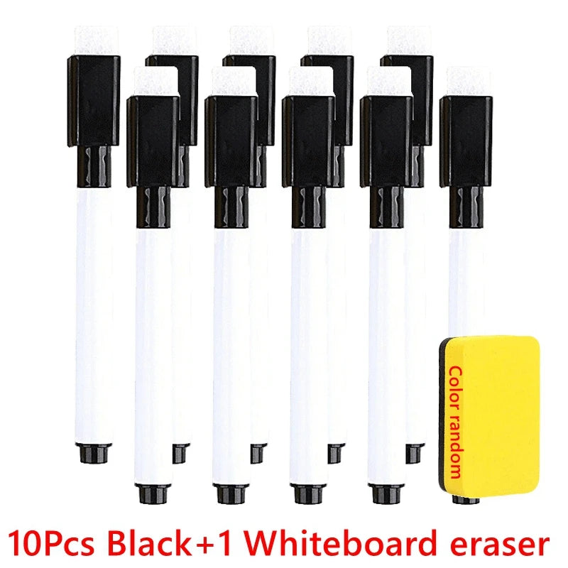 100/5Stk Trocken abwischbare Whiteboard Marker Set, Waschbare Stifte mit Magnetradierer für Büro-Whiteboards & Kunstbedarf