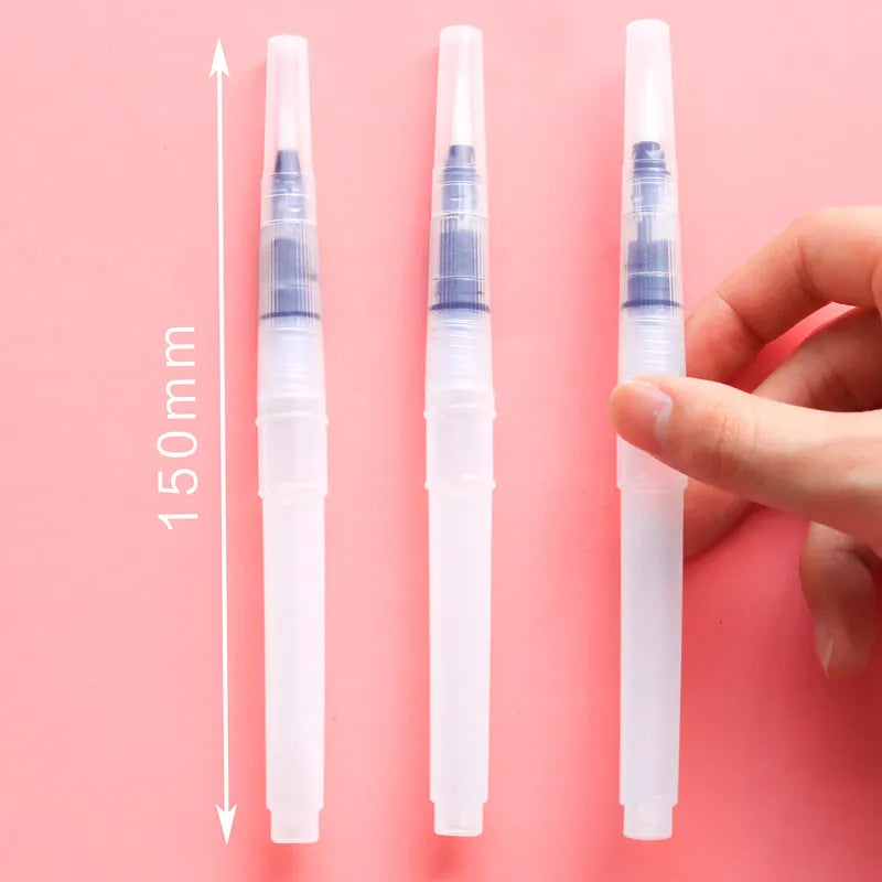 3pcs Refillable Water Brush Pen Set,Nylon Paint Brush,Watercolor Ink Pen for Painting Powder Coating Watersoluble Colored Pencil - Sun Studio
