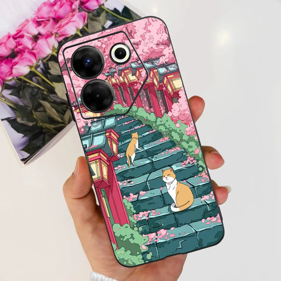 For Tecno Camon 20 Pro 5G Case 2023 Cute Love Heart Football Slim Cover Soft Silicone Funda For Tecno Camon20 Pro 5G CK8n Bumper