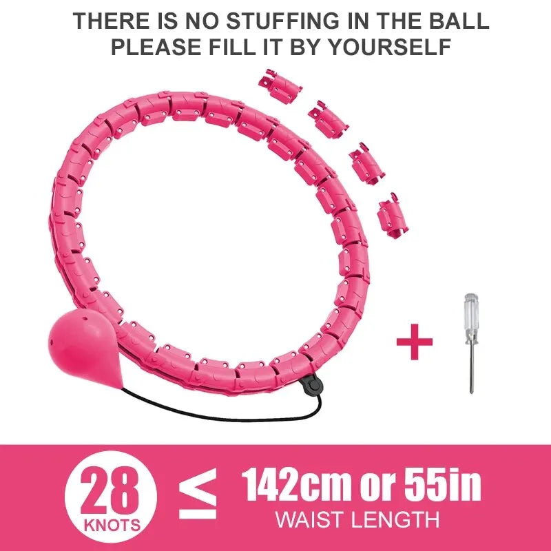 WESTTUNE Smart Weighted Fit Hoop Exercise Circle Infinity Fitness Hoop with Detachable Knots for Adults Weight Loss and Exercise - Sun Studio