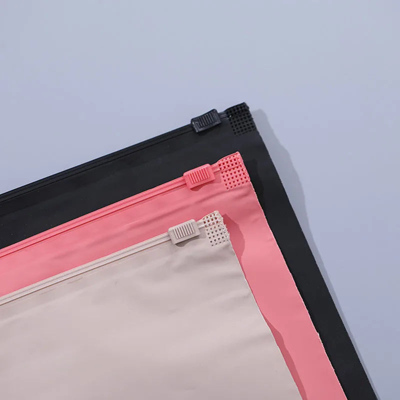 TETP 50Pcs Black/Pink/Beige Frosted Zipper Bag Home T-shirt Pants Swimsuit Packaging Storage Wholesale For Small Business - Sun Studio