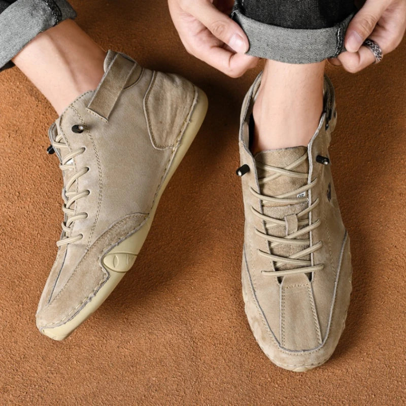 Men Leather Casual High Top Sneakers Winter Fur Plush Ankle BootsNew Luxury Footwear Shoes Zapatos Hombre - Sun Studio