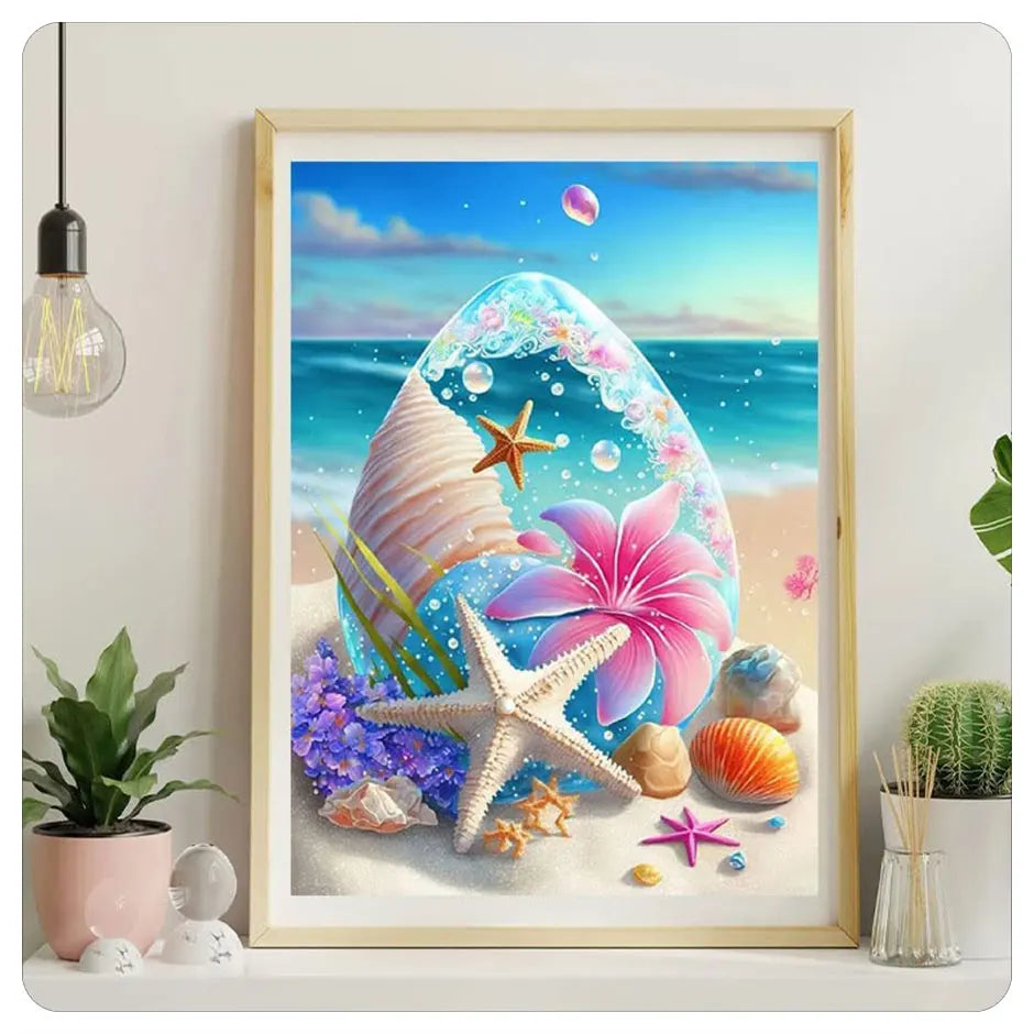 Starfish 5D Diamond Painting Fantasy Shell Seaside Scenery Full Diamond Embroidery Mosaic Cross Stitch Kits Bedroom Home Decor - Sun Studio