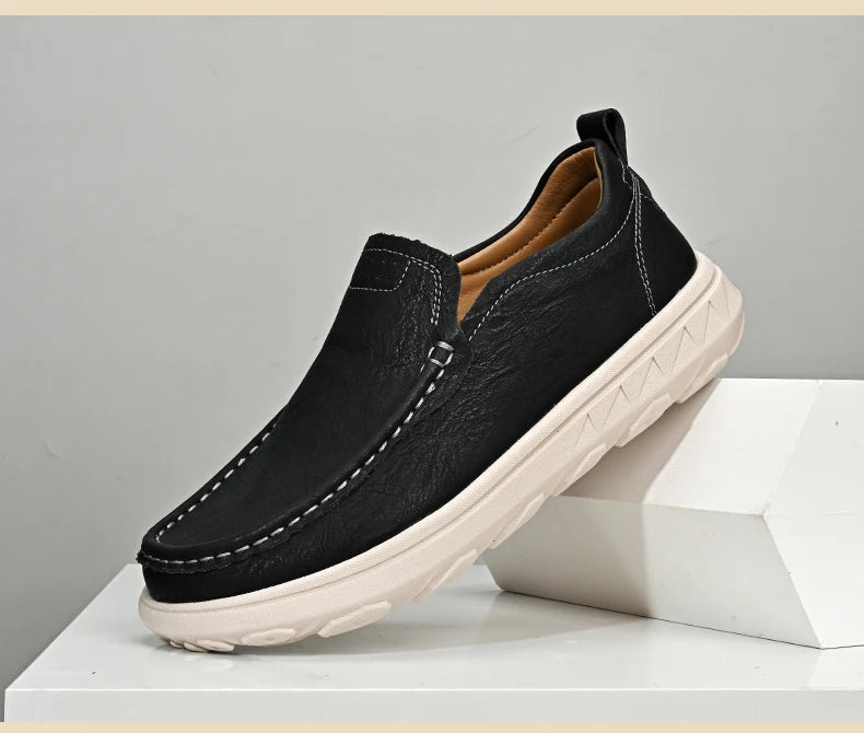 New Men's Casual Shoes Fashion Comfortable Men's Shoes High Quality Leather Men Driving Shoes Handmade Flat Shoes Men Sneakers - Sun Studio