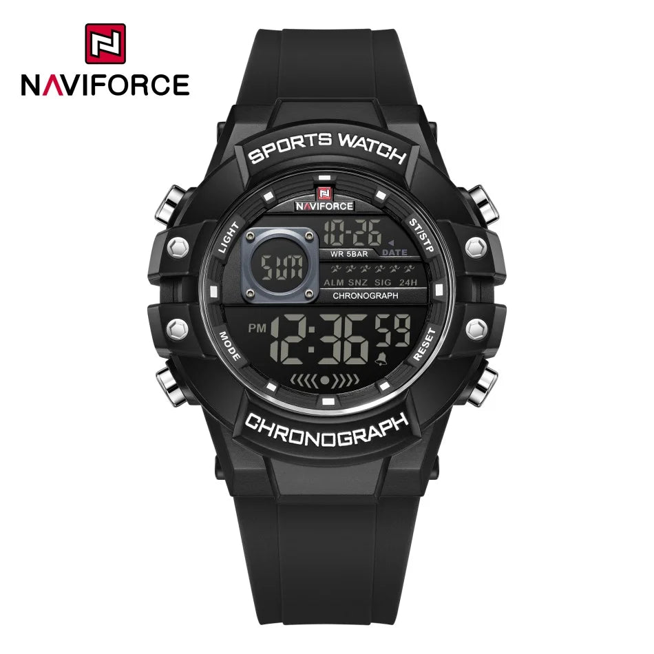 NAVIFORCE Herren Uhren Multifunktionale Gasphase Digitalanzeige Silikonarmband Bildschirm Jungen Elektronische Sport Männliche Uhr Geschenk