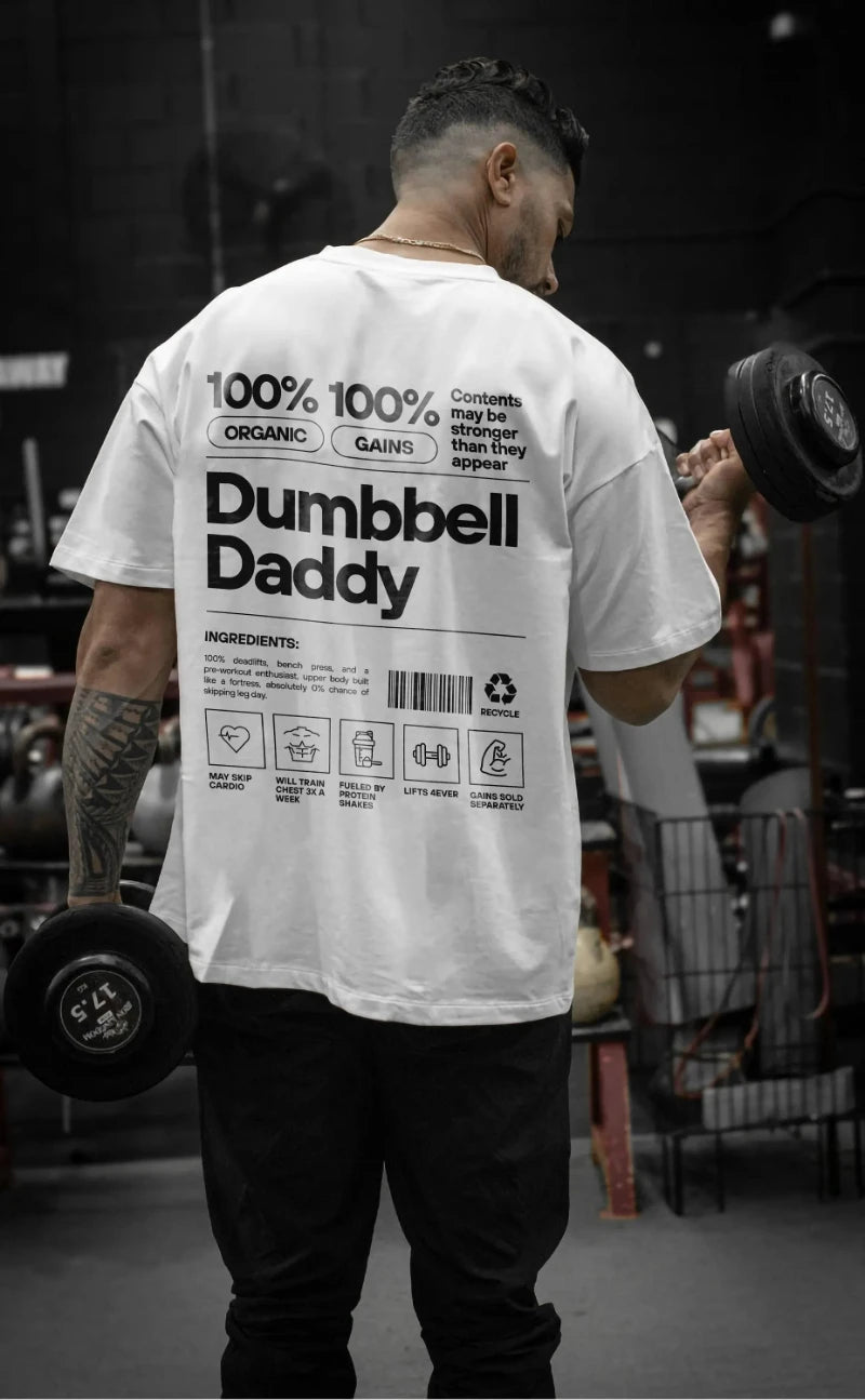 Gym 2025 T-shirt, Men's and Women's Gym Training T-shirt, Dumbbell T-shirt, Cool Gym T-shirt, Cotton Comfortable Fashion Top - Sun Studio