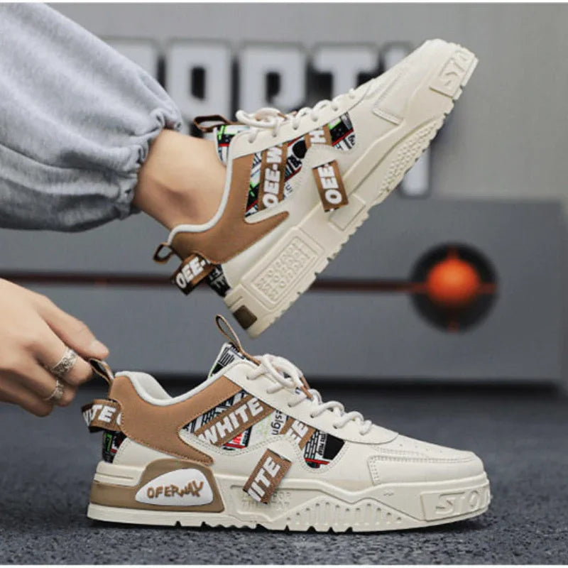 Casual Fashion Leather Sneakers New Skateboard Mens Shoes Outdoor Running Sports shoes Hiking Tennis Platform Luxury footwear - Sun Studio