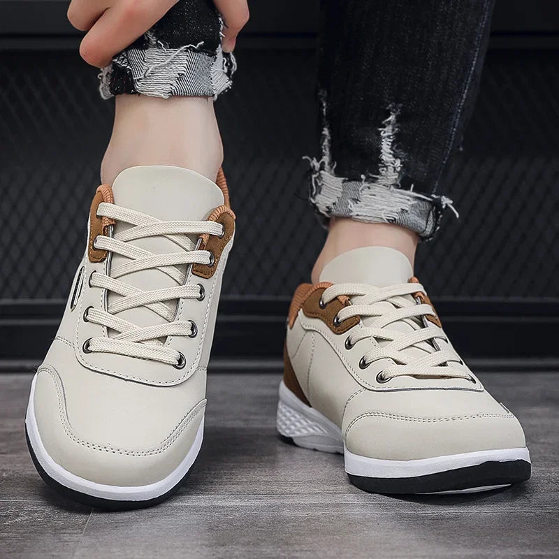 YRZL Men Shoes Spring Autumn Waterproof Walking Sneakers Leisure Male Leather Sports Shoes Non-Slip Footwear Tennis for Men - Sun Studio