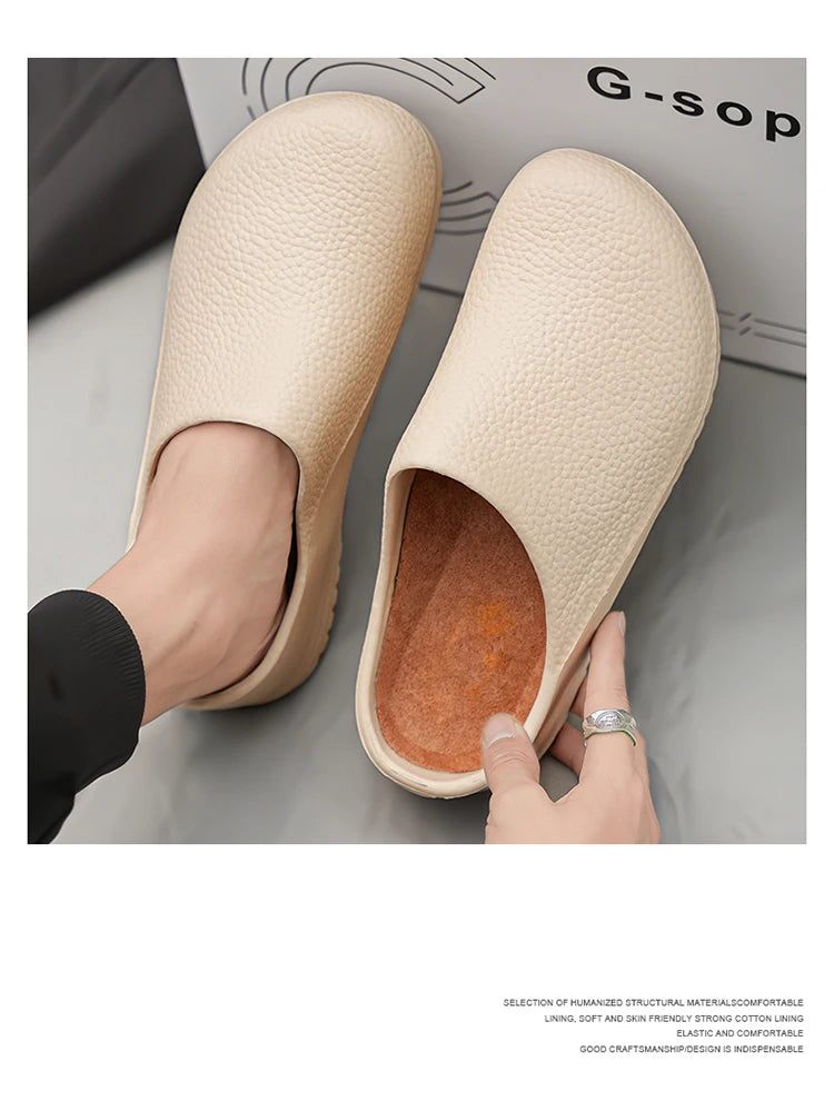 Men Slippers Couples Garden Clog Women Water Proof Chef Shoe Comfortable Sandal Slippers For Pet Workers Outdoor Fishing Shoes - Sun Studio